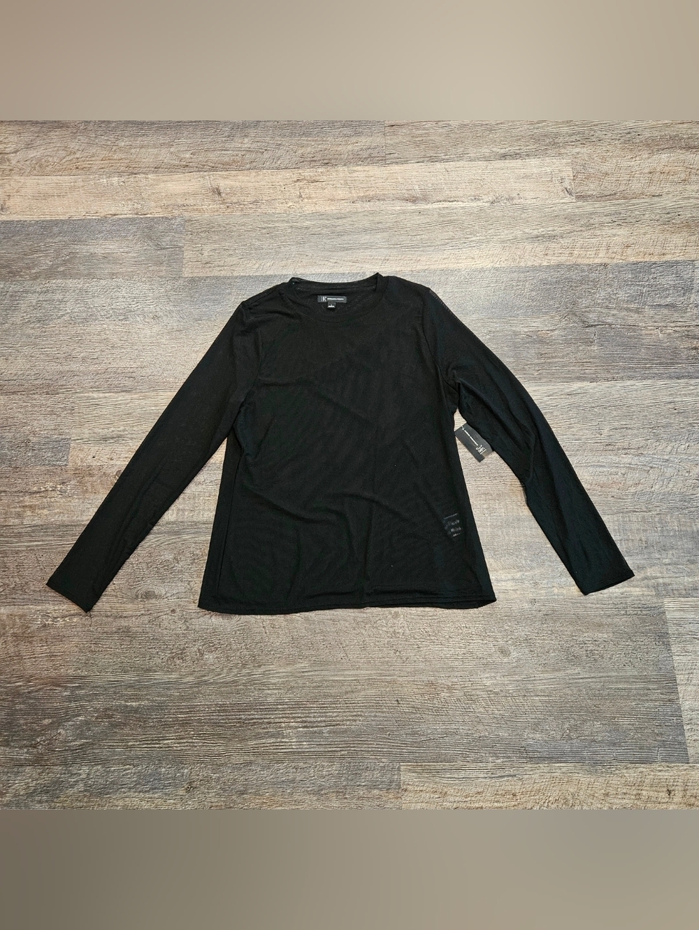 INC International Concpts Black Mesh Top Women Large